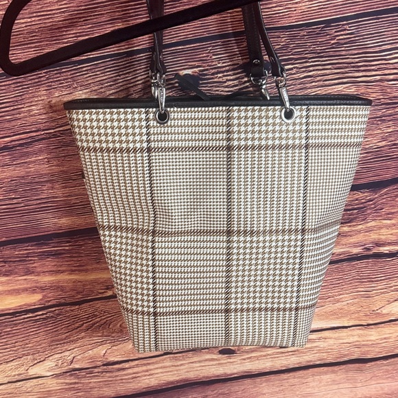 Ralph Lauren Houndstooth Tote - Brown and Black - Picture 2 of 5